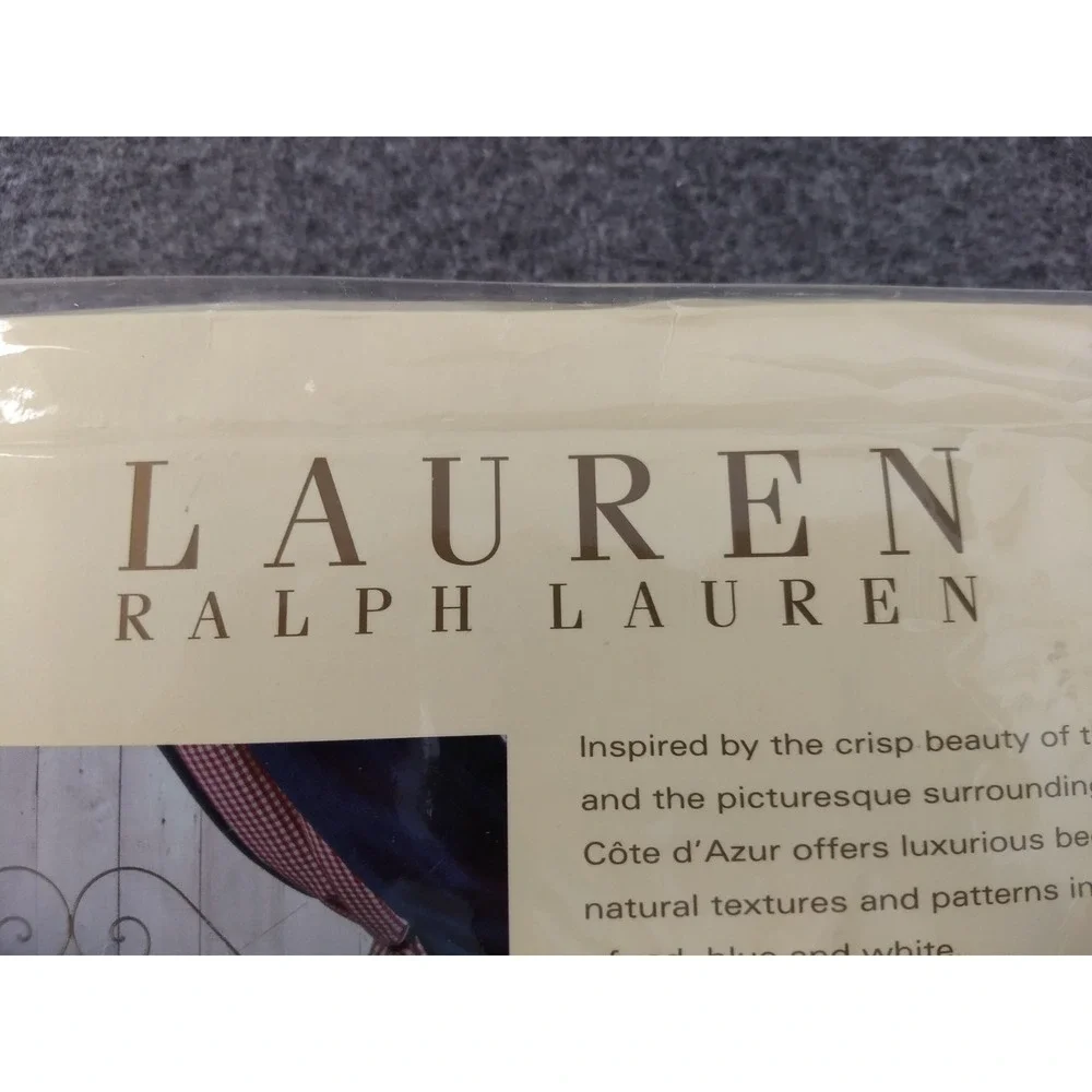 Ralph Lauren Cote‎ D'Azur Twin Bedskirt Indigo Blue Floral 100% Cotton USA NEW